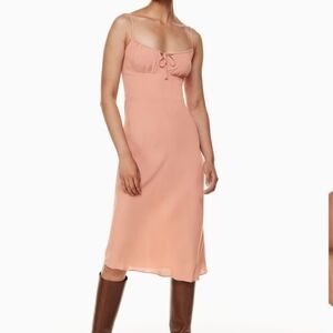 Aritzia Wilfred Bellow Slip Style Midi Dress In Heirloom Pink Size 4